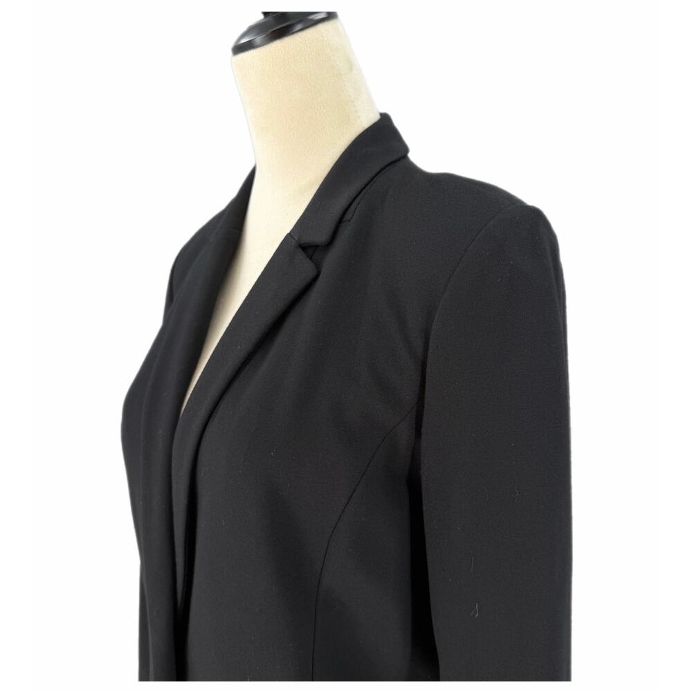 Chico’s Sz 0 Black Professional Workwear Layering Minimal Longline Blazer Jacket - Picture 5 of 15